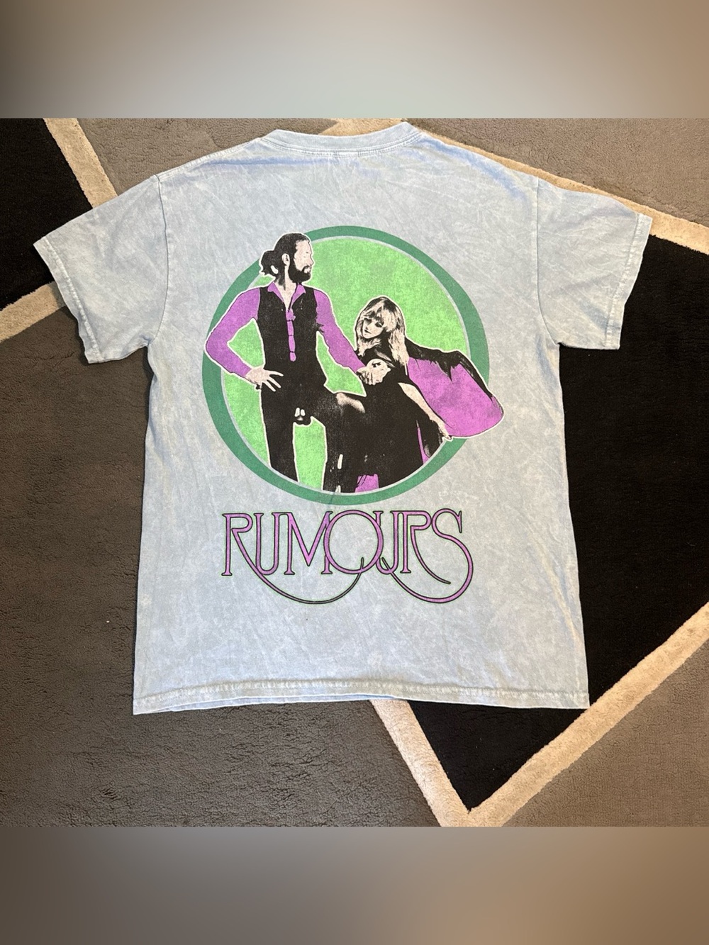 Fleetwood Mac Rumours blue tie-dye band tee